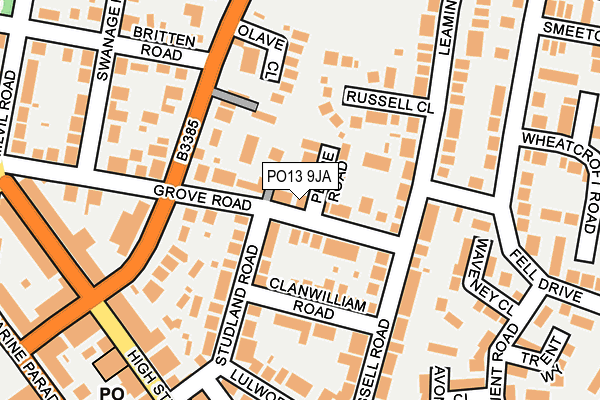 PO13 9JA map - OS OpenMap – Local (Ordnance Survey) PO13 9JA map - OS OpenMap – Local (Ordnance Survey)
