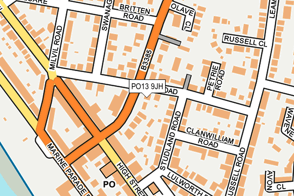 PO13 9JH map - OS OpenMap – Local (Ordnance Survey) PO13 9JH map - OS OpenMap – Local (Ordnance Survey)