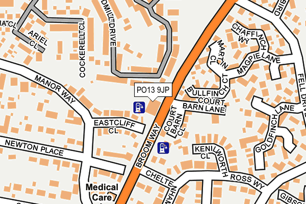 PO13 9JP map - OS OpenMap – Local (Ordnance Survey) PO13 9JP map - OS OpenMap – Local (Ordnance Survey)