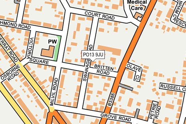 PO13 9JU map - OS OpenMap – Local (Ordnance Survey) PO13 9JU map - OS OpenMap – Local (Ordnance Survey)