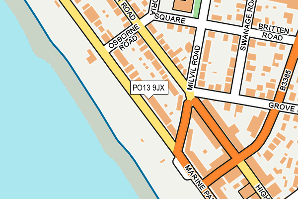 PO13 9JX map - OS OpenMap – Local (Ordnance Survey) PO13 9JX map - OS OpenMap – Local (Ordnance Survey)