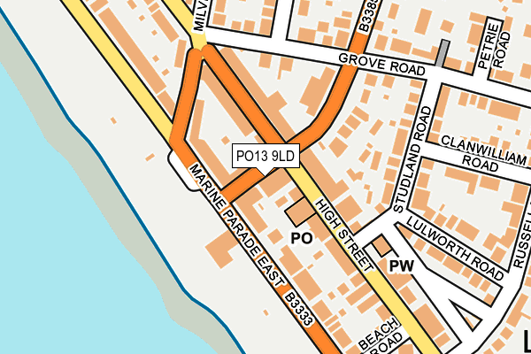 PO13 9LD map - OS OpenMap – Local (Ordnance Survey)