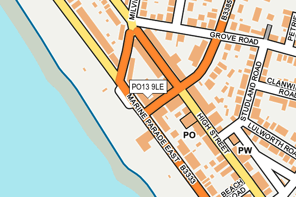 PO13 9LE map - OS OpenMap – Local (Ordnance Survey) PO13 9LE map - OS OpenMap – Local (Ordnance Survey)