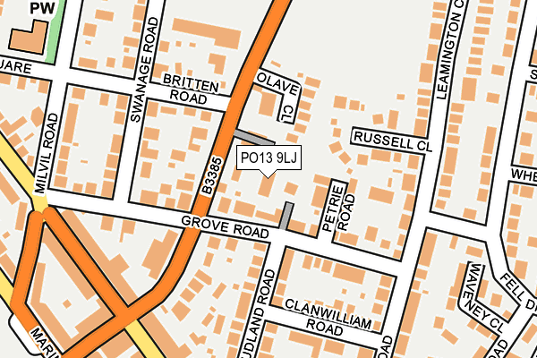 PO13 9LJ map - OS OpenMap – Local (Ordnance Survey) PO13 9LJ map - OS OpenMap – Local (Ordnance Survey)