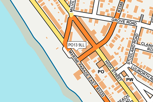 PO13 9LL map - OS OpenMap – Local (Ordnance Survey) PO13 9LL map - OS OpenMap – Local (Ordnance Survey)