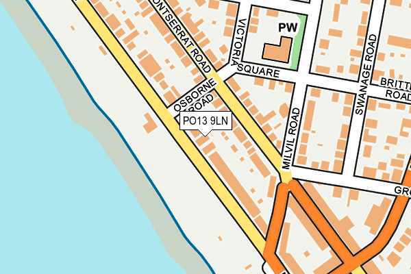 PO13 9LN map - OS OpenMap – Local (Ordnance Survey) PO13 9LN map - OS OpenMap – Local (Ordnance Survey)