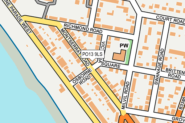 PO13 9LS map - OS OpenMap – Local (Ordnance Survey) PO13 9LS map - OS OpenMap – Local (Ordnance Survey)