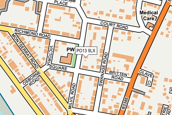 PO13 9LX map - OS OpenMap – Local (Ordnance Survey) PO13 9LX map - OS OpenMap – Local (Ordnance Survey)