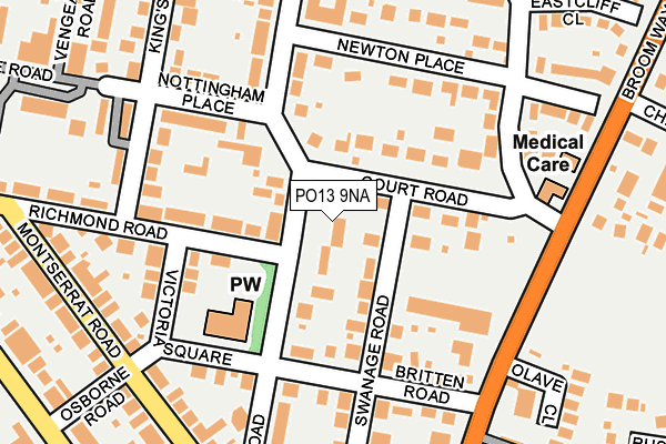 PO13 9NA map - OS OpenMap – Local (Ordnance Survey) PO13 9NA map - OS OpenMap – Local (Ordnance Survey)