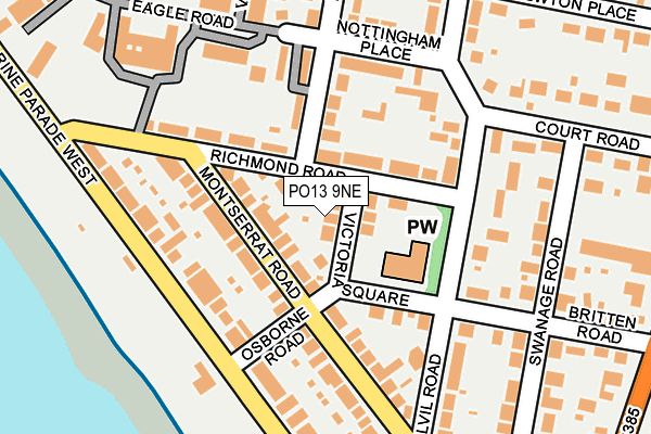 PO13 9NE map - OS OpenMap – Local (Ordnance Survey) PO13 9NE map - OS OpenMap – Local (Ordnance Survey)