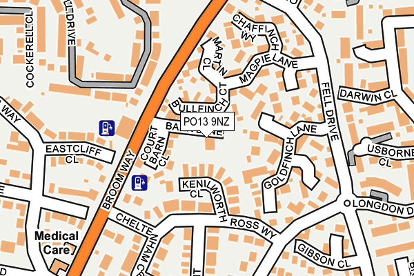 PO13 9NZ map - OS OpenMap – Local (Ordnance Survey) PO13 9NZ map - OS OpenMap – Local (Ordnance Survey)