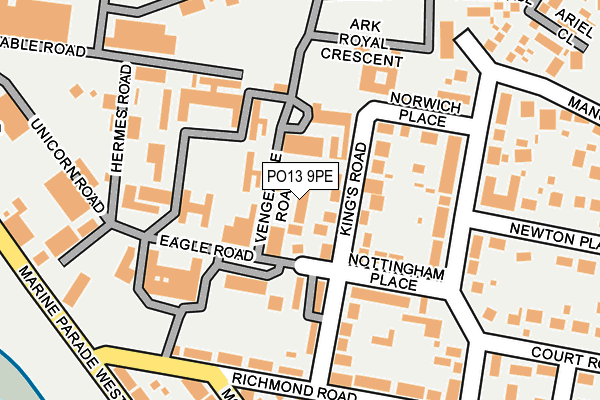 PO13 9PE map - OS OpenMap – Local (Ordnance Survey) PO13 9PE map - OS OpenMap – Local (Ordnance Survey)
