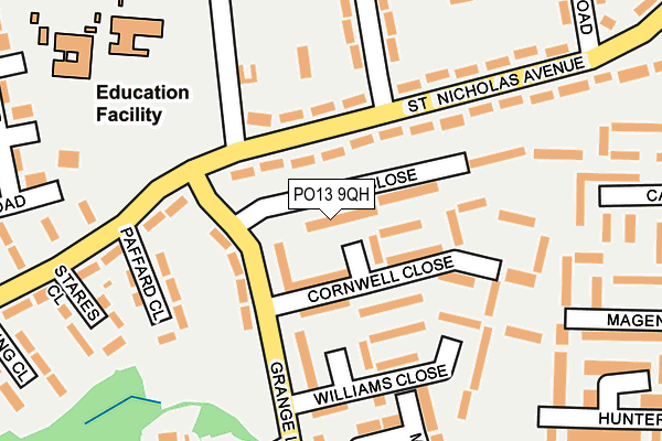 PO13 9QH map - OS OpenMap – Local (Ordnance Survey) PO13 9QH map - OS OpenMap – Local (Ordnance Survey)