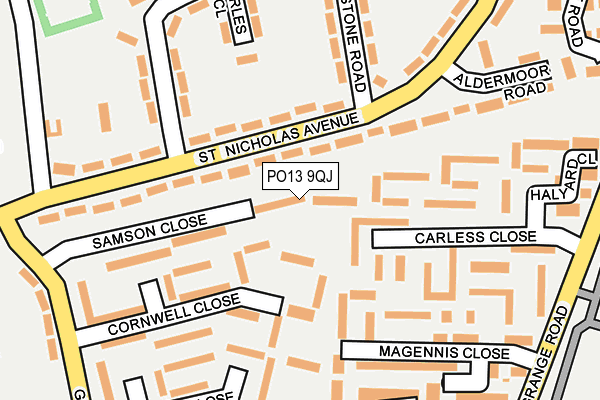 PO13 9QJ map - OS OpenMap – Local (Ordnance Survey) PO13 9QJ map - OS OpenMap – Local (Ordnance Survey)
