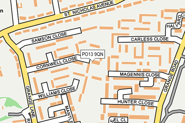 PO13 9QN map - OS OpenMap – Local (Ordnance Survey) PO13 9QN map - OS OpenMap – Local (Ordnance Survey)