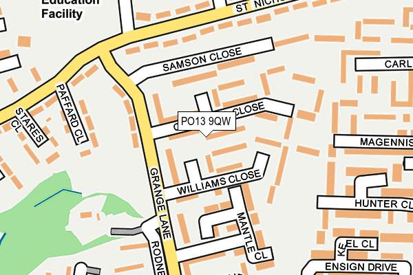 PO13 9QW map - OS OpenMap – Local (Ordnance Survey) PO13 9QW map - OS OpenMap – Local (Ordnance Survey)