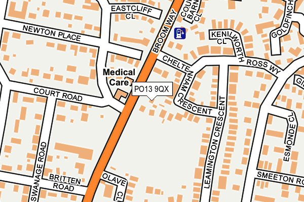 PO13 9QX map - OS OpenMap – Local (Ordnance Survey) PO13 9QX map - OS OpenMap – Local (Ordnance Survey)