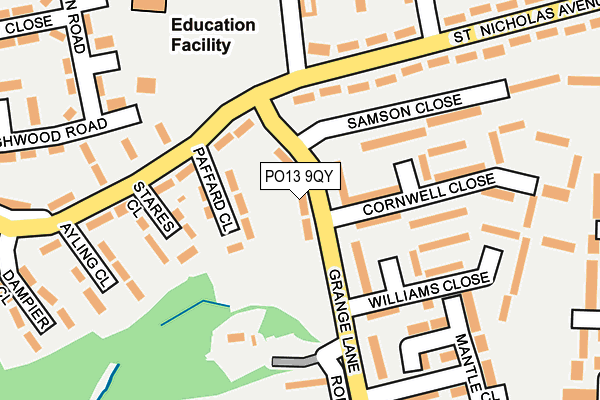 PO13 9QY map - OS OpenMap – Local (Ordnance Survey) PO13 9QY map - OS OpenMap – Local (Ordnance Survey)