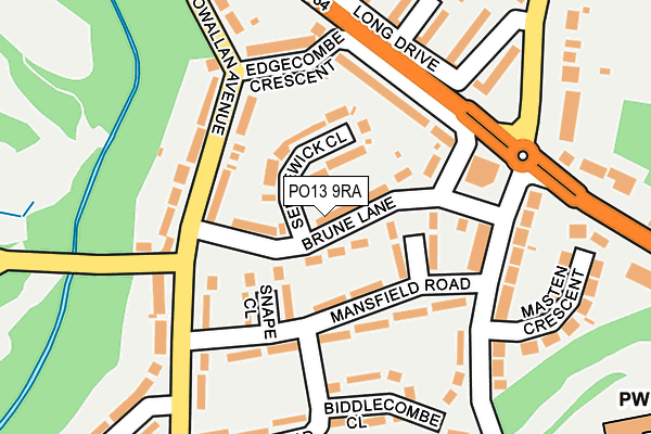 PO13 9RA map - OS OpenMap – Local (Ordnance Survey) PO13 9RA map - OS OpenMap – Local (Ordnance Survey)