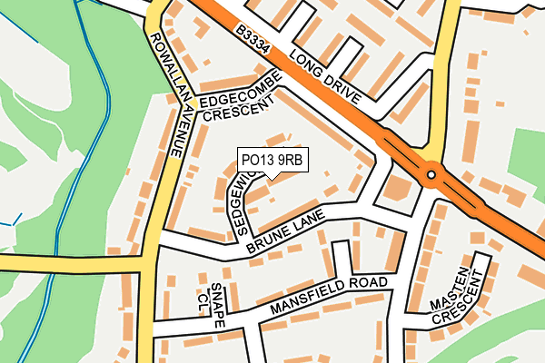 PO13 9RB map - OS OpenMap – Local (Ordnance Survey) PO13 9RB map - OS OpenMap – Local (Ordnance Survey)