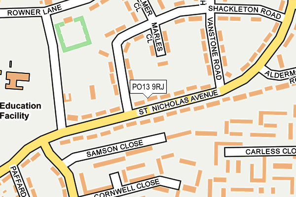 PO13 9RJ map - OS OpenMap – Local (Ordnance Survey) PO13 9RJ map - OS OpenMap – Local (Ordnance Survey)