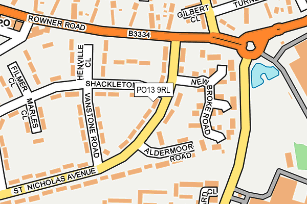 PO13 9RL map - OS OpenMap – Local (Ordnance Survey) PO13 9RL map - OS OpenMap – Local (Ordnance Survey)