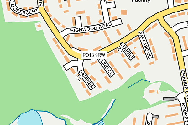 PO13 9RW map - OS OpenMap – Local (Ordnance Survey) PO13 9RW map - OS OpenMap – Local (Ordnance Survey)