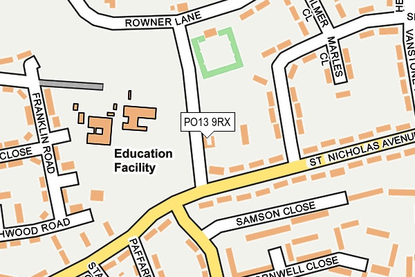 PO13 9RX map - OS OpenMap – Local (Ordnance Survey) PO13 9RX map - OS OpenMap – Local (Ordnance Survey)