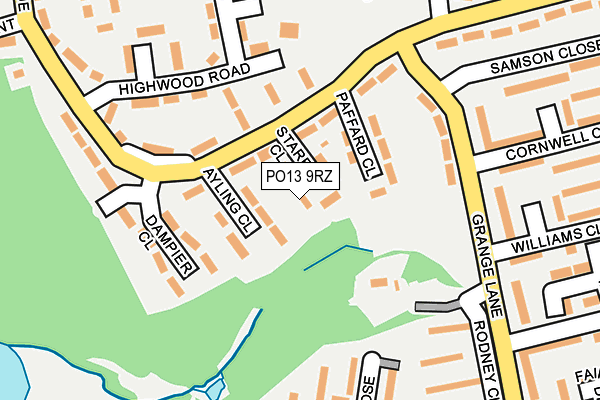 PO13 9RZ map - OS OpenMap – Local (Ordnance Survey) PO13 9RZ map - OS OpenMap – Local (Ordnance Survey)
