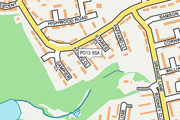 PO13 9SA map - OS OpenMap – Local (Ordnance Survey)