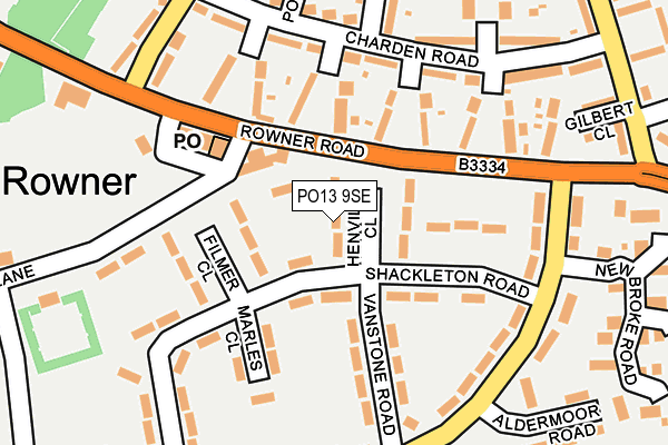 PO13 9SE map - OS OpenMap – Local (Ordnance Survey) PO13 9SE map - OS OpenMap – Local (Ordnance Survey)