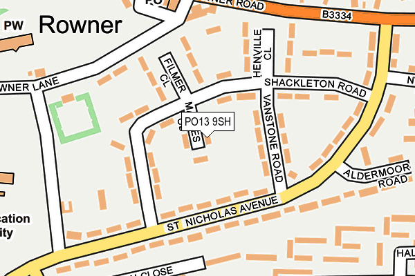 PO13 9SH map - OS OpenMap – Local (Ordnance Survey) PO13 9SH map - OS OpenMap – Local (Ordnance Survey)
