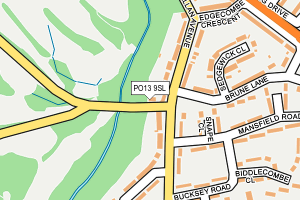 PO13 9SL map - OS OpenMap – Local (Ordnance Survey) PO13 9SL map - OS OpenMap – Local (Ordnance Survey)