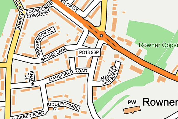 PO13 9SP map - OS OpenMap – Local (Ordnance Survey) PO13 9SP map - OS OpenMap – Local (Ordnance Survey)
