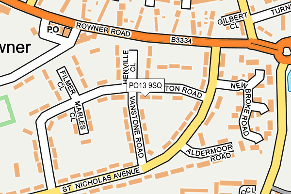 PO13 9SQ map - OS OpenMap – Local (Ordnance Survey) PO13 9SQ map - OS OpenMap – Local (Ordnance Survey)