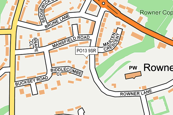 PO13 9SR map - OS OpenMap – Local (Ordnance Survey) PO13 9SR map - OS OpenMap – Local (Ordnance Survey)