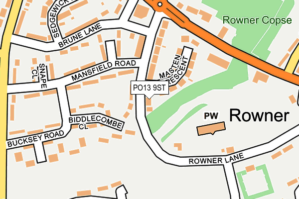 PO13 9ST map - OS OpenMap – Local (Ordnance Survey) PO13 9ST map - OS OpenMap – Local (Ordnance Survey)