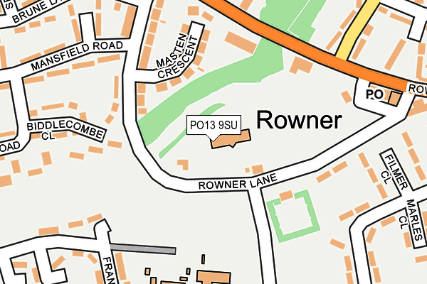 PO13 9SU map - OS OpenMap – Local (Ordnance Survey) PO13 9SU map - OS OpenMap – Local (Ordnance Survey)
