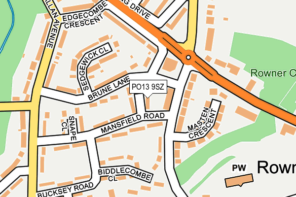 PO13 9SZ map - OS OpenMap – Local (Ordnance Survey) PO13 9SZ map - OS OpenMap – Local (Ordnance Survey)