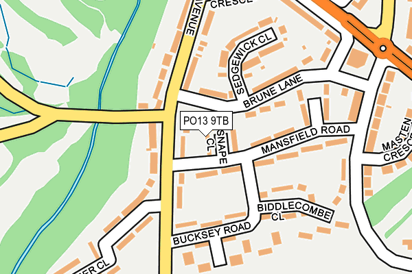 PO13 9TB map - OS OpenMap – Local (Ordnance Survey) PO13 9TB map - OS OpenMap – Local (Ordnance Survey)