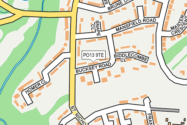 PO13 9TE map - OS OpenMap – Local (Ordnance Survey) PO13 9TE map - OS OpenMap – Local (Ordnance Survey)