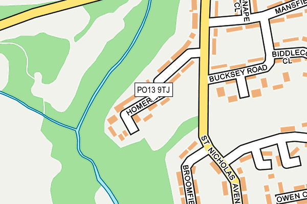 PO13 9TJ map - OS OpenMap – Local (Ordnance Survey) PO13 9TJ map - OS OpenMap – Local (Ordnance Survey)