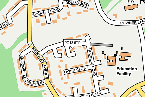 PO13 9TP map - OS OpenMap – Local (Ordnance Survey) PO13 9TP map - OS OpenMap – Local (Ordnance Survey)