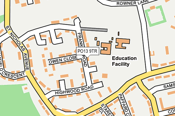PO13 9TR map - OS OpenMap – Local (Ordnance Survey) PO13 9TR map - OS OpenMap – Local (Ordnance Survey)