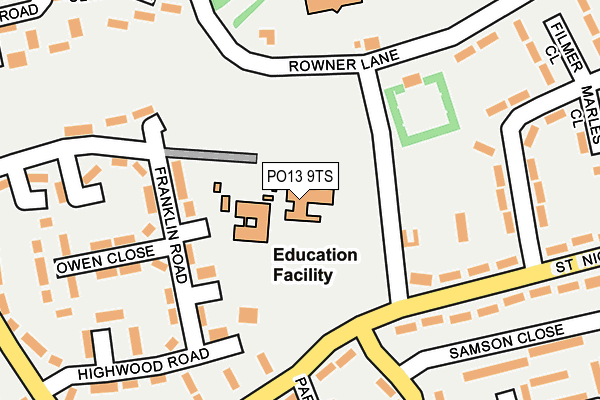 PO13 9TS map - OS OpenMap – Local (Ordnance Survey) PO13 9TS map - OS OpenMap – Local (Ordnance Survey)
