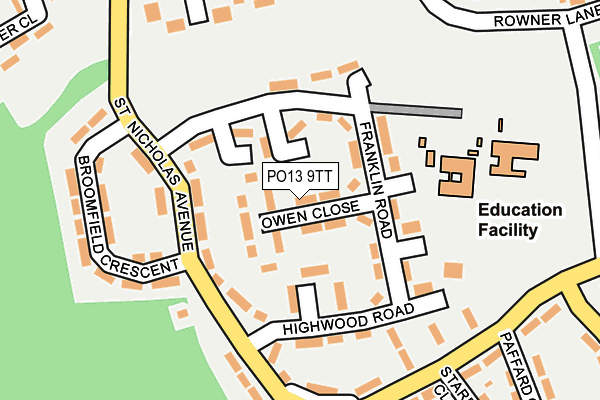 PO13 9TT map - OS OpenMap – Local (Ordnance Survey) PO13 9TT map - OS OpenMap – Local (Ordnance Survey)