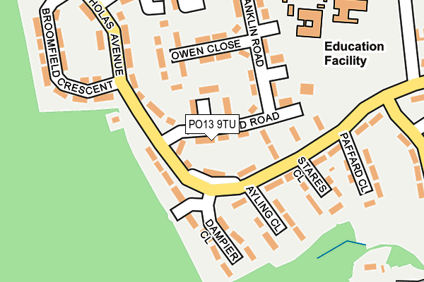 PO13 9TU map - OS OpenMap – Local (Ordnance Survey) PO13 9TU map - OS OpenMap – Local (Ordnance Survey)