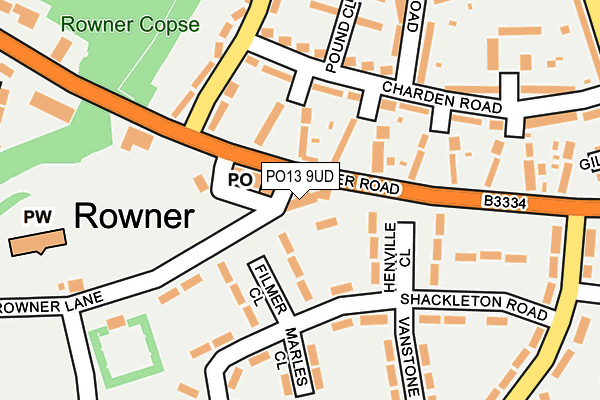 PO13 9UD map - OS OpenMap – Local (Ordnance Survey) PO13 9UD map - OS OpenMap – Local (Ordnance Survey)