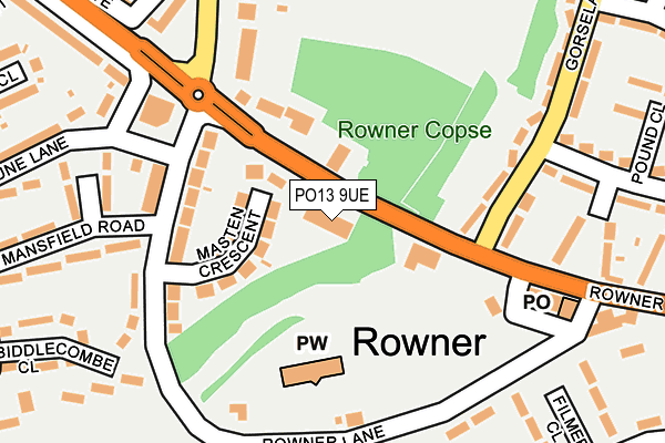 PO13 9UE map - OS OpenMap – Local (Ordnance Survey) PO13 9UE map - OS OpenMap – Local (Ordnance Survey)