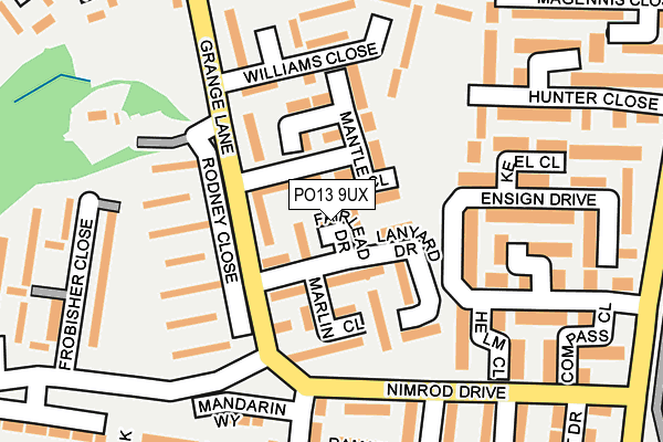 PO13 9UX map - OS OpenMap – Local (Ordnance Survey) PO13 9UX map - OS OpenMap – Local (Ordnance Survey)